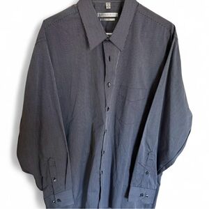 Geoffrey Beene Gray Stripe Wrinkle Free Regular Fit Sz 18 34/35 Dress Shirt